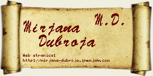 Mirjana Dubroja vizit kartica